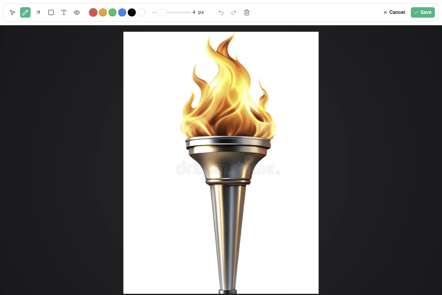 The Jompter annotation canvas with the toolbar